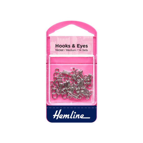 Hemline Hook and Eyes Medium Pack of 14 Sets