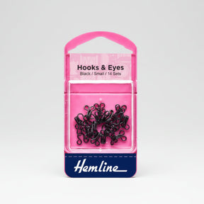 Hemline Hook and Eyes Black Size 1