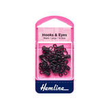 Hemline Hook and Eyes Black Size 3
