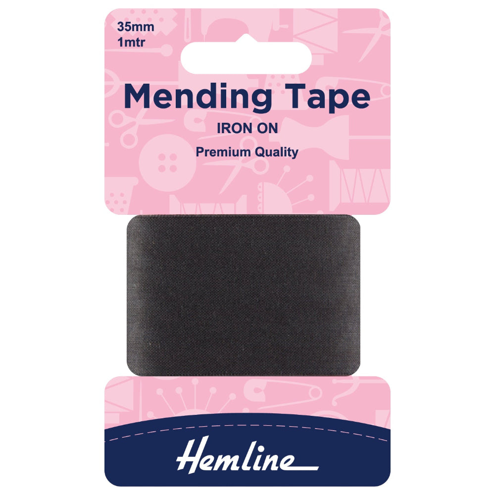 Hemline Iron on Mending Tape Black