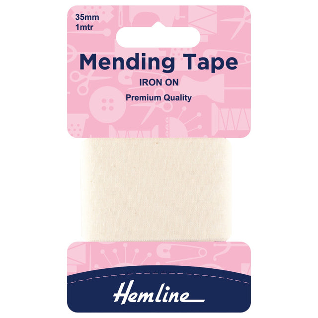 Hemline Iron on Mending Tape Cream