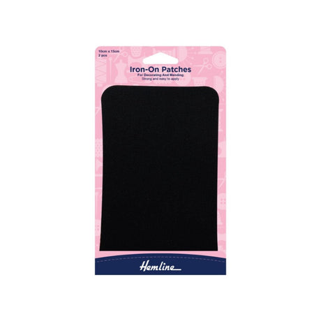 Hemline Iron on Patches Black