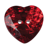 Hemline Large Heart Button Red