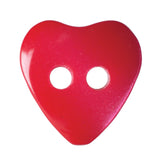 Hemline Medium Heart Buttons Red Pack of 17