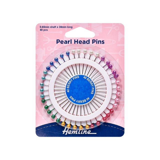 Hemline Pearl Head Pins Pack of 40