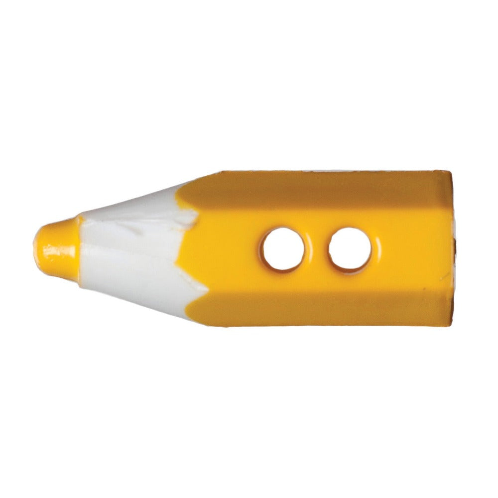 Hemline Pencil Shaped Button Yellow