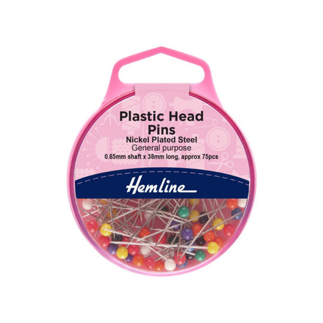 Hemline Plastic Head Nickel Pins