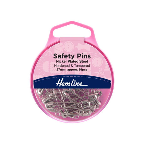 Hemline Safety Pins 27 mm Pack of 36