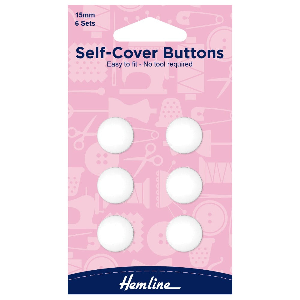 Hemline Self Cover Buttons 15 mm