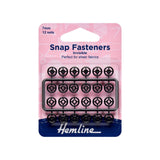 Hemline Sew on Black Invisible Snap Fasteners