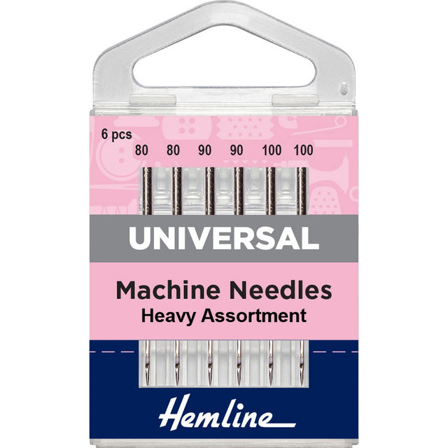Hemline Universal Sewing Machine Needles Heavy Assortment