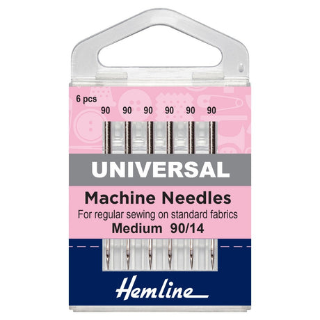 Hemline Sewing Machine Needles Universal Medium to Heavy Pack of 6