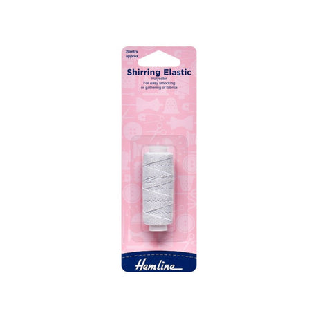 Hemline Shirring Elastic White