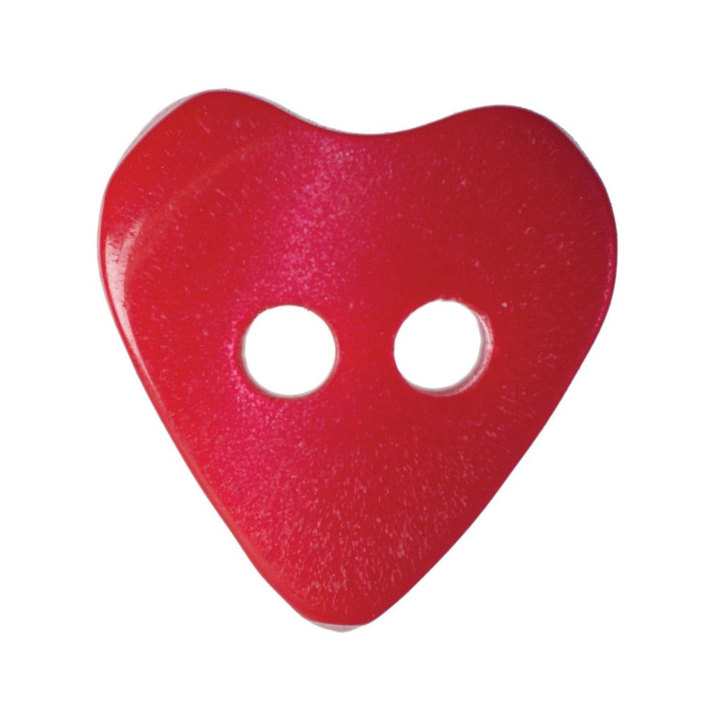 Hemline Small Heart Buttons Red