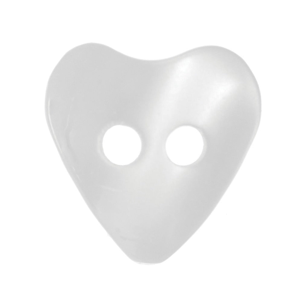 Hemline Small Heart Buttons White