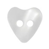 Hemline Small Heart Buttons White