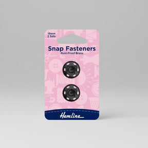 Hemline Snap Fasteners Black 18 mm