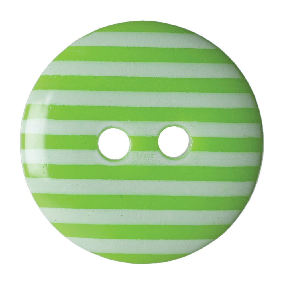 Hemline Stripey Buttons Size 15 mm Green Pack of 6