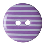 Hemline Stripey Buttons Lilac 15 mm Pack of 6