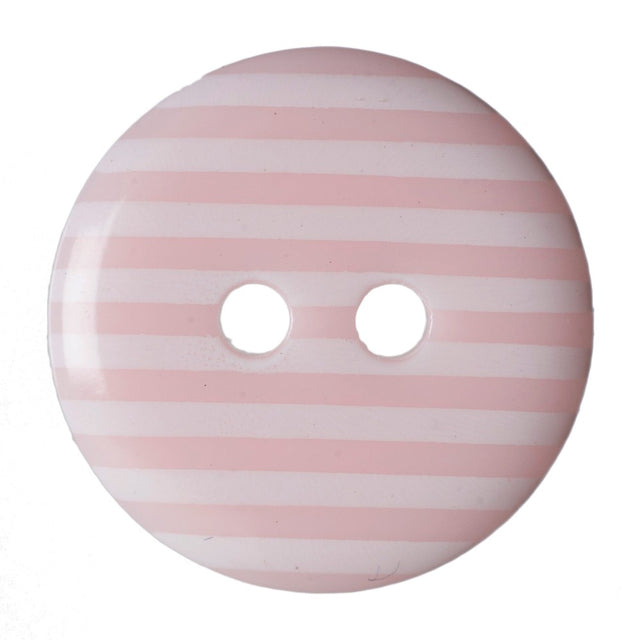 Hemline Stripey Buttons Pink 15 mm Pack of 6