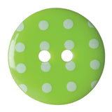 Hemline Spotty Buttons Green