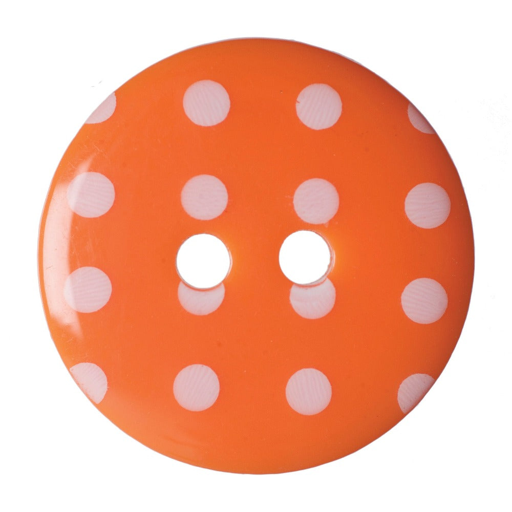 Hemline Spotty Buttons Orange