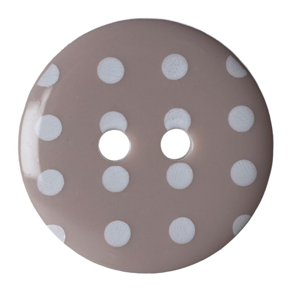 Hemline Spotty Buttons Taupe