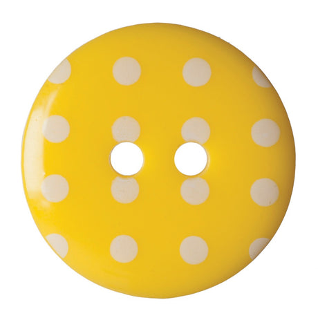 Hemline Spotty Buttons Yellow