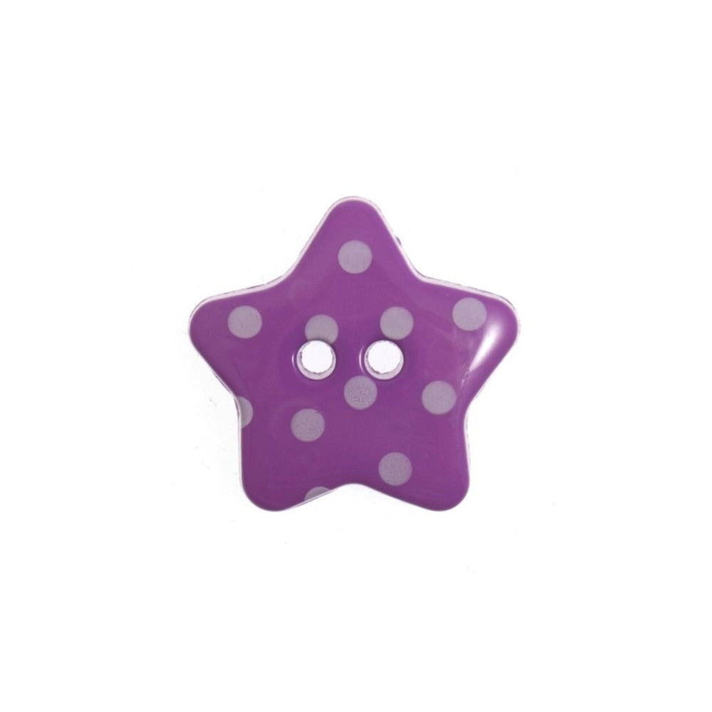 Hemline Star Buttons Purple