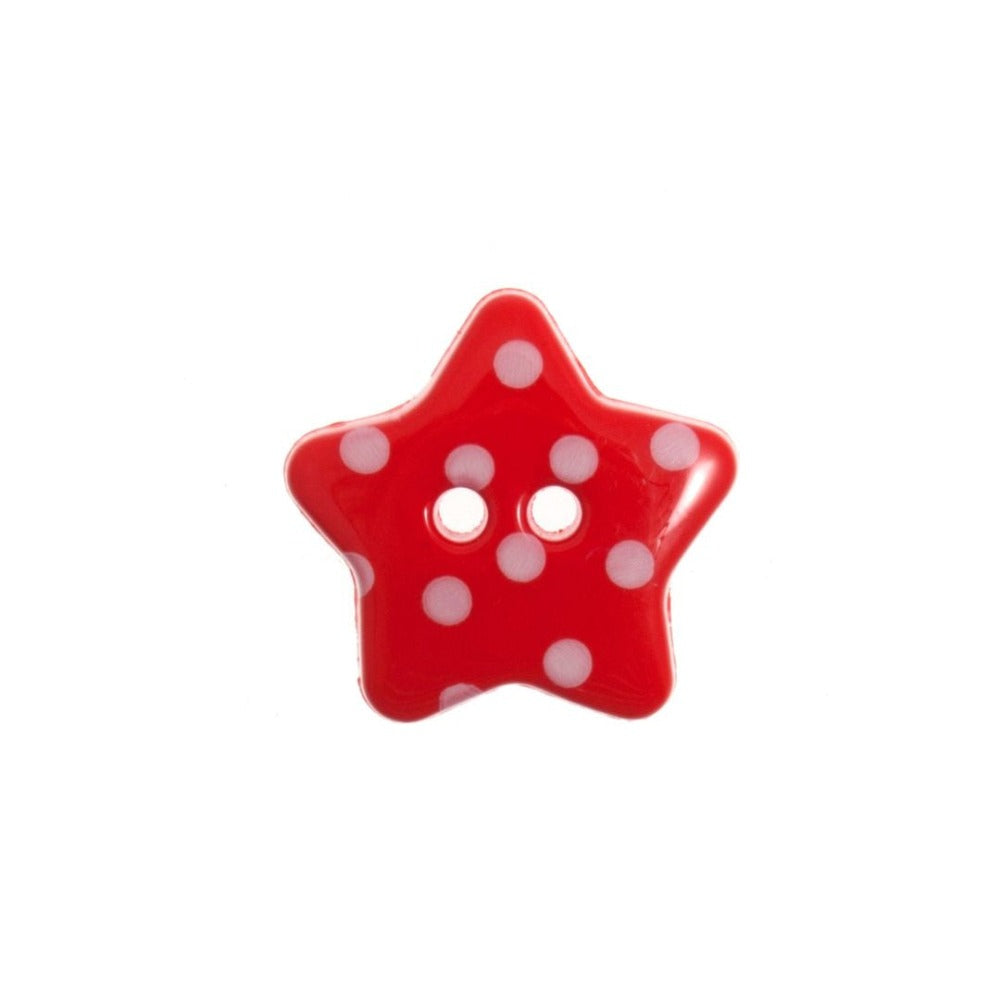 Hemline Star Buttons Red