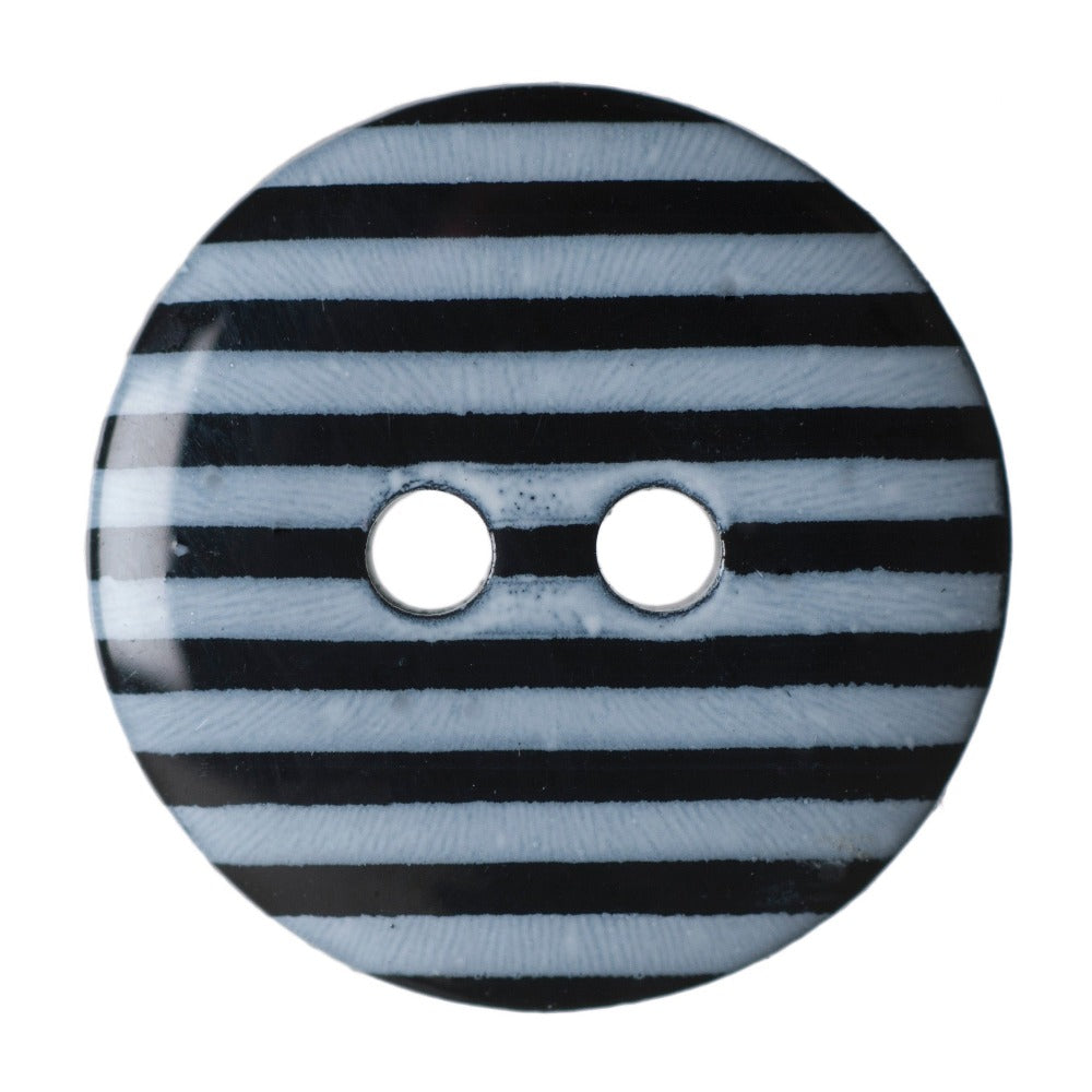 Hemline Stripey Buttons Size 15 mm Black Pack of 6
