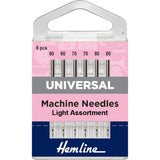 Hemline Universal Sewing Machine Needles Fine Pack of 6