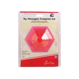 Hexagon Template for Patchwork Set of 9