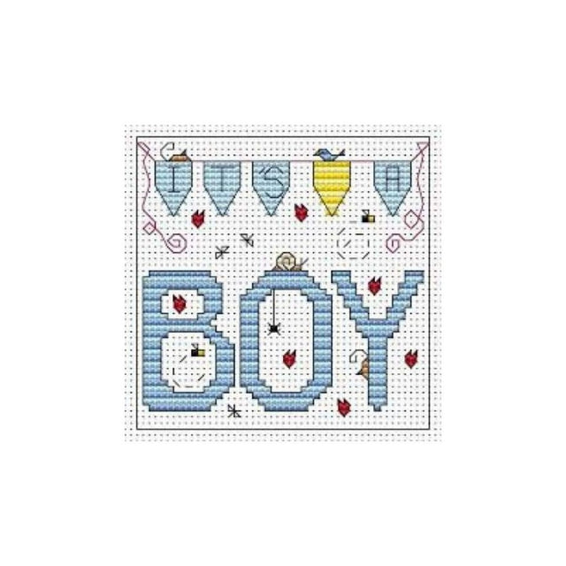 Its a Boy Cross Stitch Card