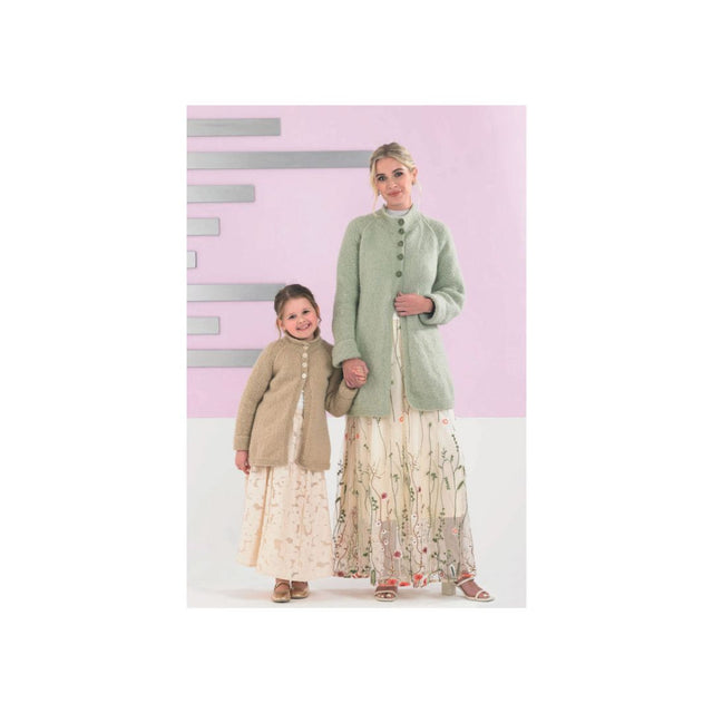 James C Brett Kids and Ladys DK Cardigan Knitting Pattern JB990