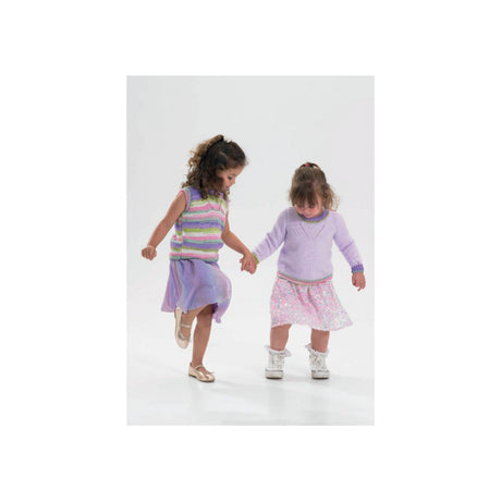 James C Brett Kids Sweater and Slipover Knitting Pattern JB982