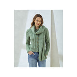 King Cole Aran Cardigan and Scarf Knitting Pattern 6502