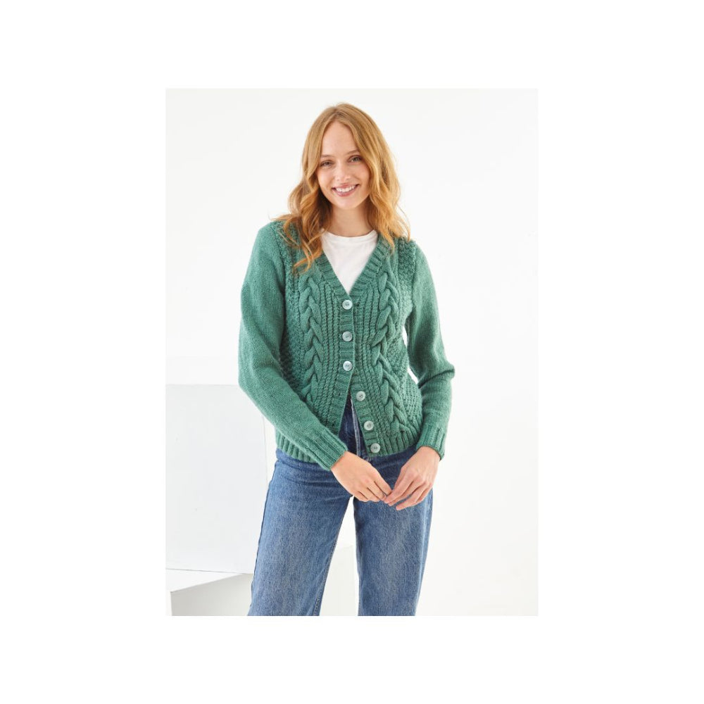 King Cole Aran Cardigan Knitting Pattern 6426