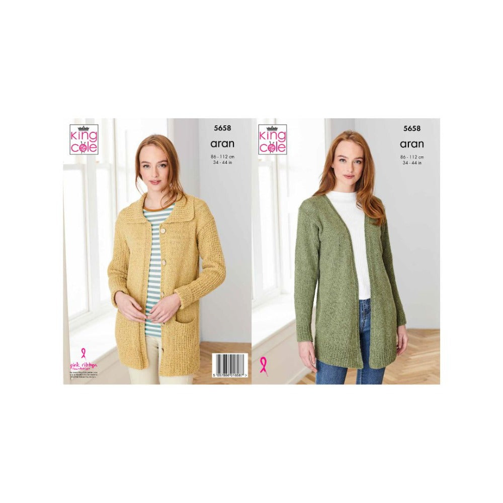 King Cole Aran Knitting Pattern 5658