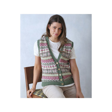 King Cole Fair Isle Waistcoat Aran Knitting Pattern 6345