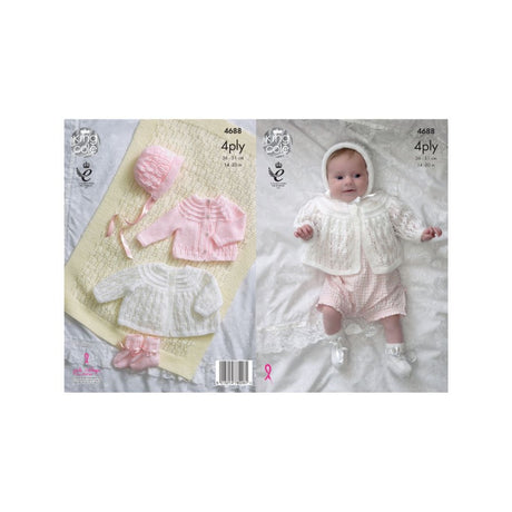King Cole Baby 4 Ply Knitting Pattern 4688