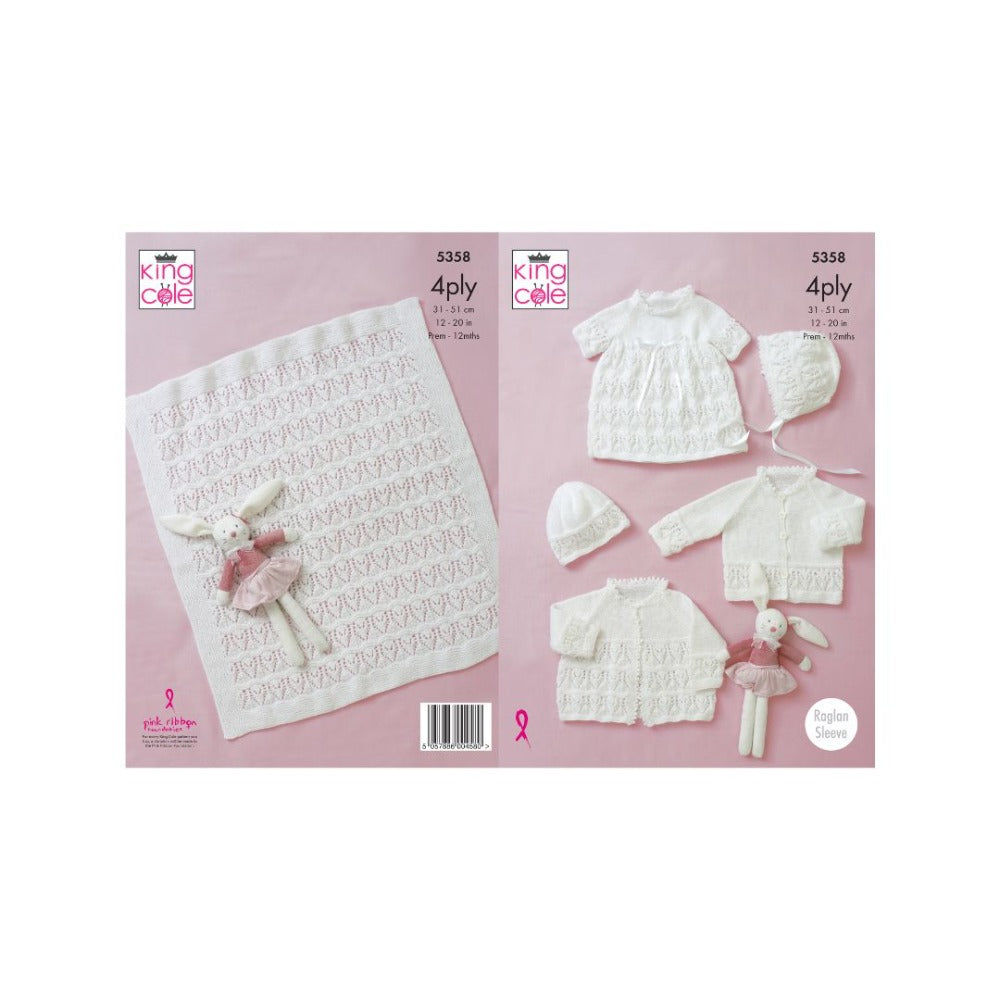 King Cole Baby 4 Ply Knitting Pattern 5358