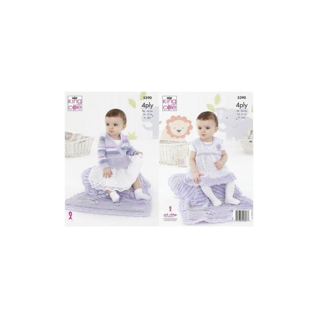 King Cole Baby 4 Ply Knitting Pattern 5390
