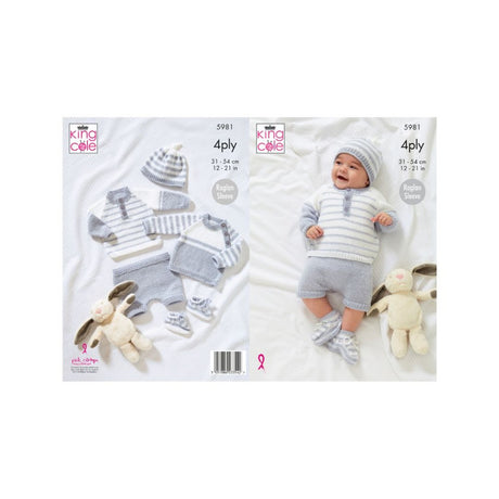King Cole Baby 4 Ply Knitting Pattern 5981