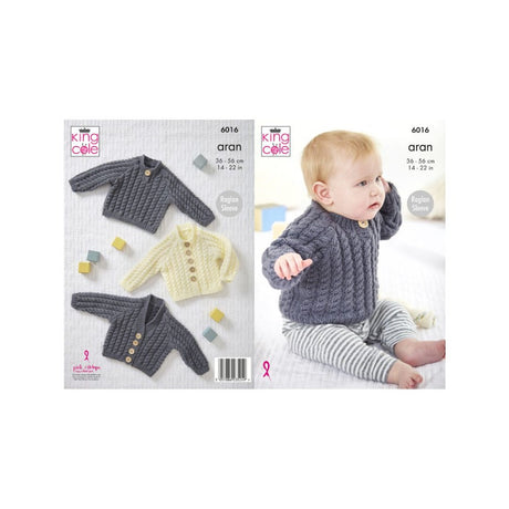 King Cole Baby Aran Knitting  Pattern 6016