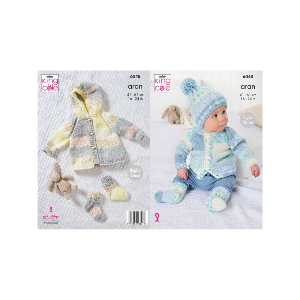 King Cole Baby Aran Knitting Pattern 6048