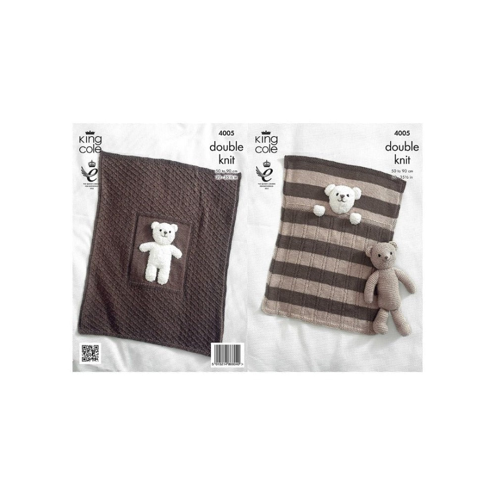 King Cole Baby Blanket Knitting Pattern 4005
