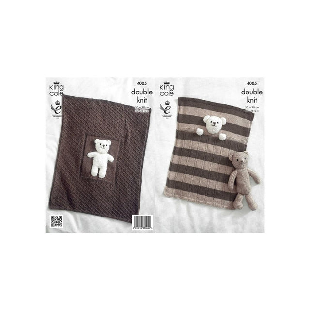 King Cole Baby Blanket Knitting Pattern 4005