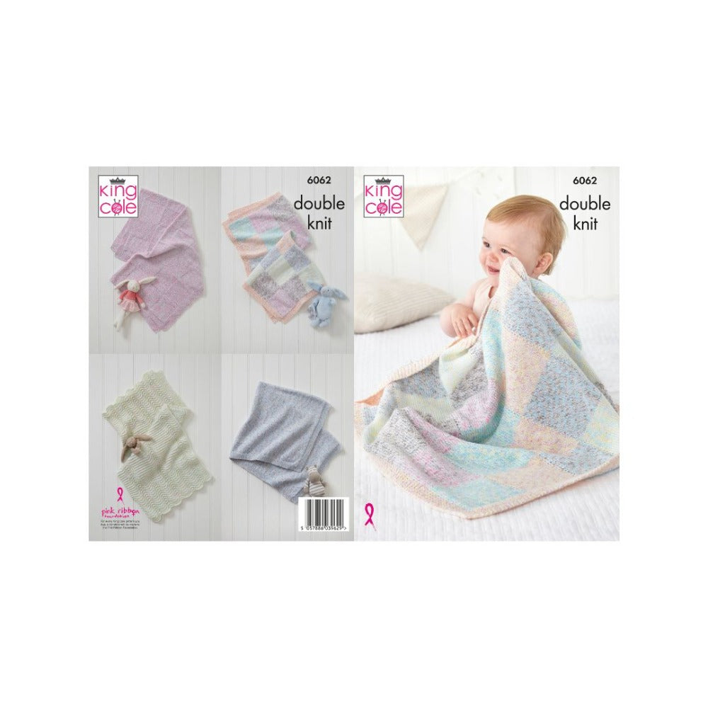 King Cole Baby Blanket Knitting Pattern 6062