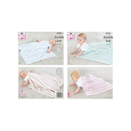 King Cole Baby Blankets DK Knitting Patterns 5776